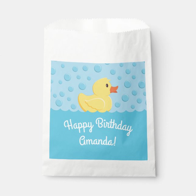 Sachets En Papier Rubber Ducky 1er Anniversaire Fête Enfants bébé (Devant)
