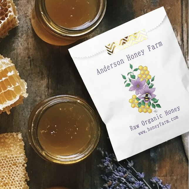 Sachets En Papier Ruche de miel Jaune Lavande (Créateur téléchargé)