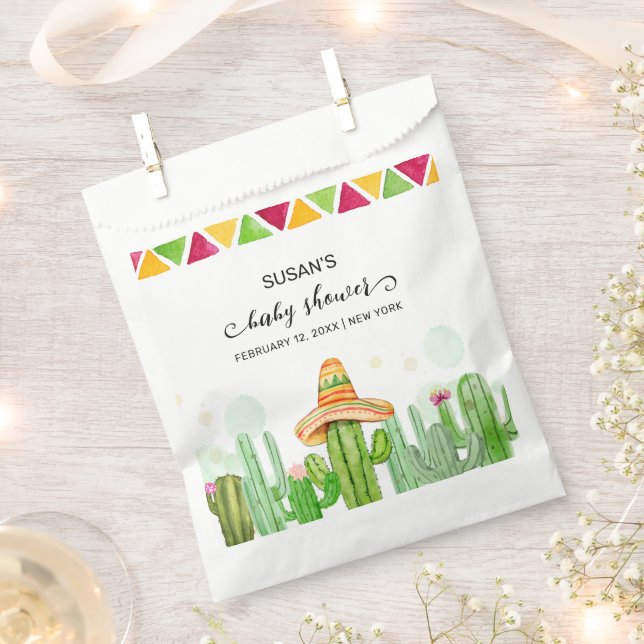 Sachets En Papier Russe Boho Fiesta Cactus Taco 'Bout A Baby shower (Coupé)
