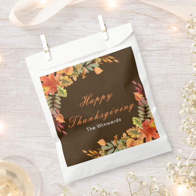 Sachets En Papier Rustic Autumn Fall Leaves Thanksgiving Party (Coupé)