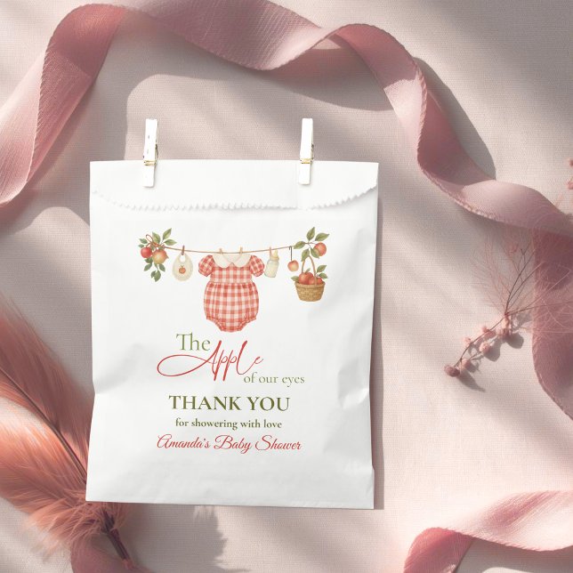 Sachets En Papier Rustic Clothesline Apple Locally Grown Baby Shower (Créateur téléchargé)