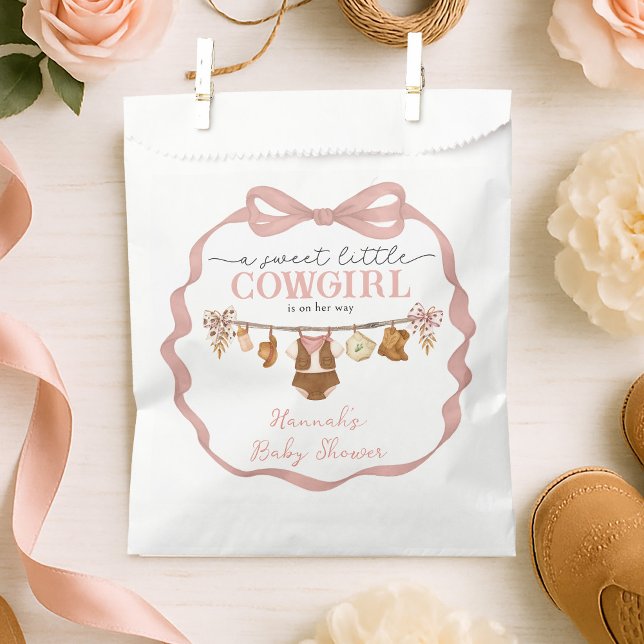 Sachets En Papier Rustic Little Cowgirl Baby Shower Favor Bag (Créateur téléchargé)