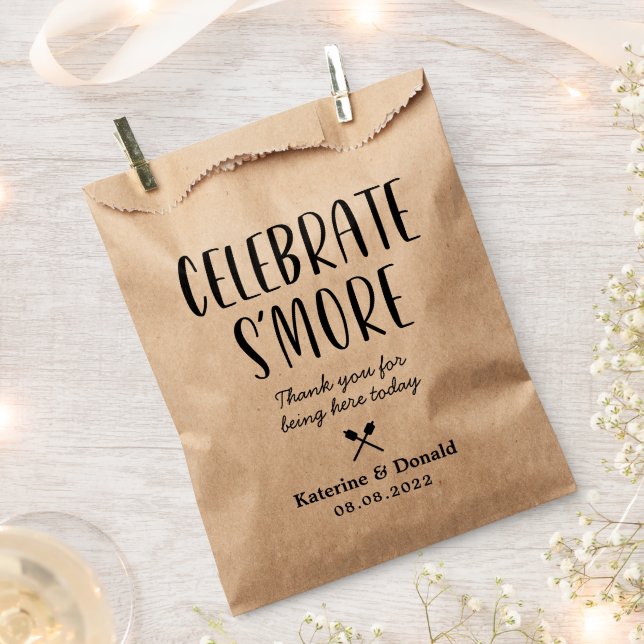 Sachets En Papier Rustic S’more Love Wedding Favor Sac (Coupé)