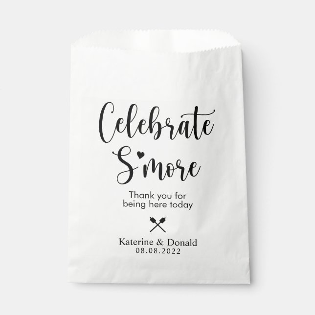 Sachets En Papier Rustic S’more Love Wedding Favor Sac (Devant)
