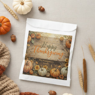 Sachets En Papier Rustique Automne Agritourisme Style Thanksgiving