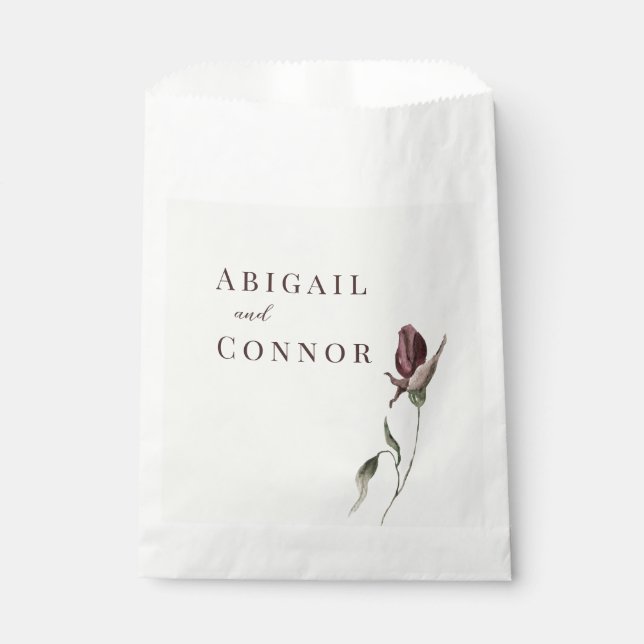 Sachets En Papier Rustique Boho Marsala Crème Floral (Devant)