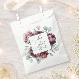 Sachets En Papier Rustique Bourgogne L'amour floral est doux