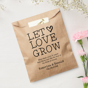 Sachets En Papier Rustique Kraft laisser l'amour pousser Mariage de