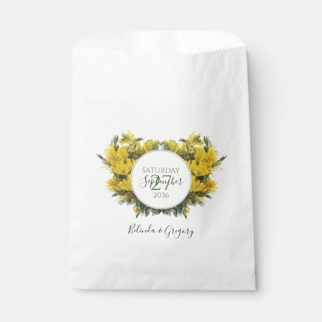 Sachets En Papier Rustique Mariage Acacia Wattle (Devant)