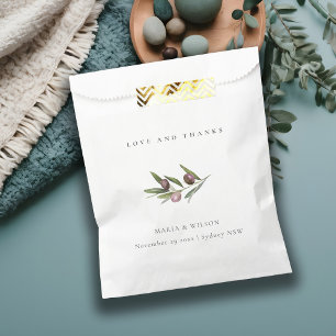 Sachets En Papier Rustique minimaliste Mariage de feuillage de Branc