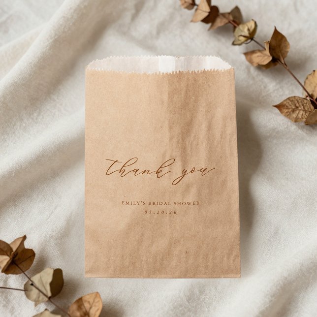 Sachets En Papier Rustique Moderne Fête de Mariage d'Automne en Terr (Créateur téléchargé)