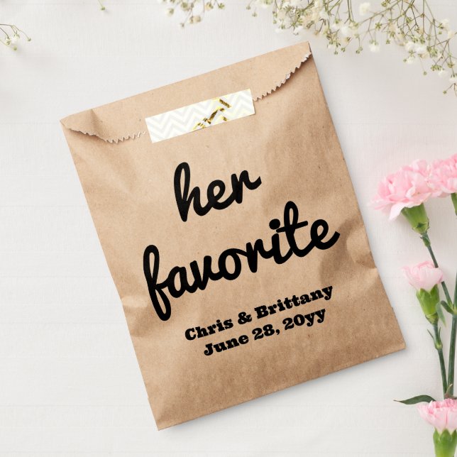 Sachets En Papier Sa gâterie préférée pour les invités de réception  (Scellé)