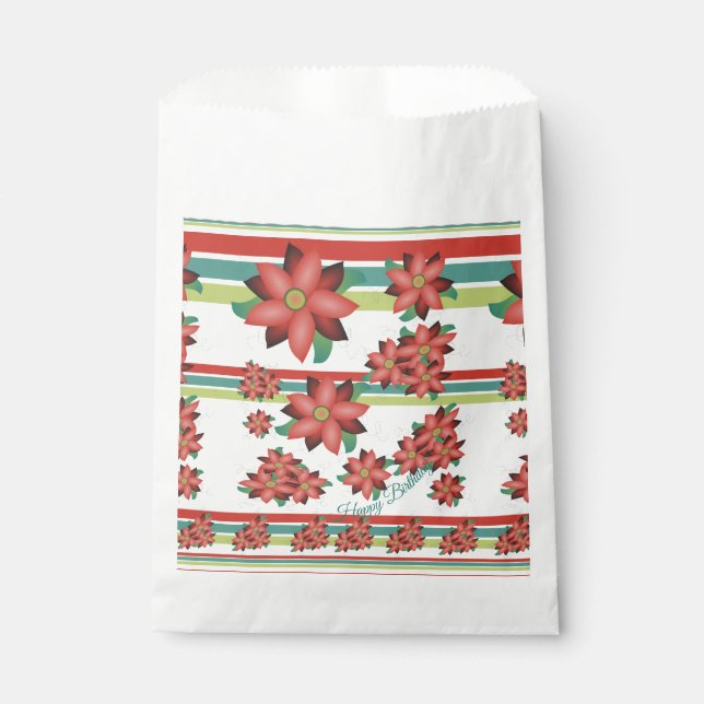 Sachets En Papier Sac à biscuits en papier fleuri (Devant)