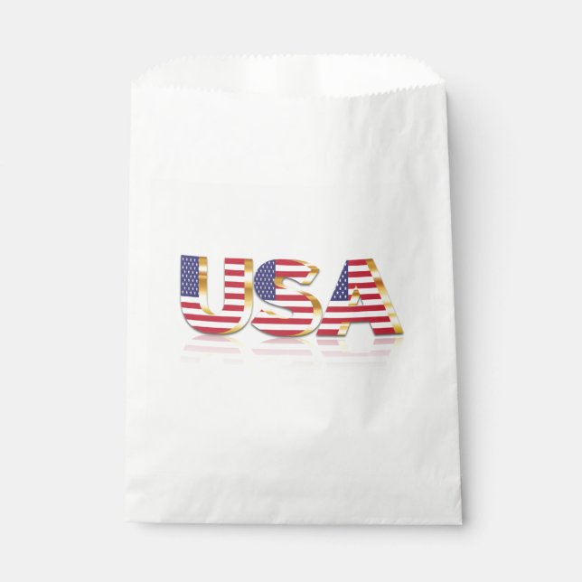Sachets En Papier Sac à faveur du drapeau américain (Devant)