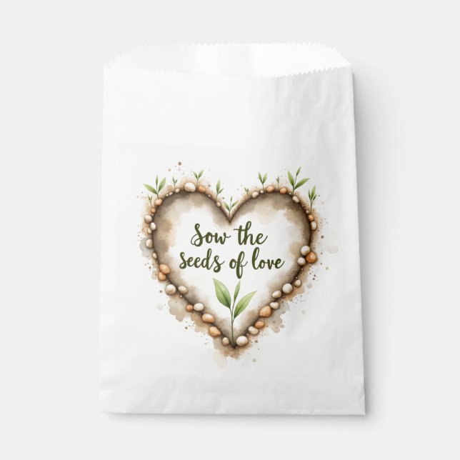 Sachets En Papier Sac à Faveurs pour Semer des Graines d'Amour - Cœu (Devant)