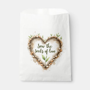 Sachets En Papier Sac à Faveurs "Semer des Graines d'Amour" - Cœur A