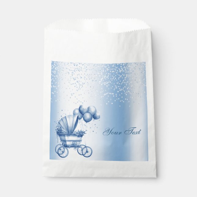 Sachets En Papier Sac à poussette bleue Favoriser (Devant)
