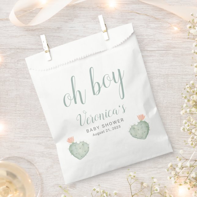 Sachets En Papier Sac Baby shower Faveur Cactus (Coupé)