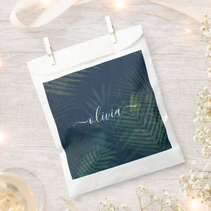 Sachets En Papier Sac Cadeau à Motif de Feuilles de Palmiers Vert Fo