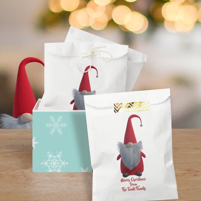 Sachets En Papier Sac cadeau de Noël joyeux Gnome Mignon (Festive gnome favor bags just for you!)