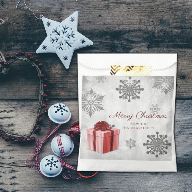 Sachets En Papier Sac cadeau de Noël rouge Favoriser (Red Christmas Gift Favor Bag)