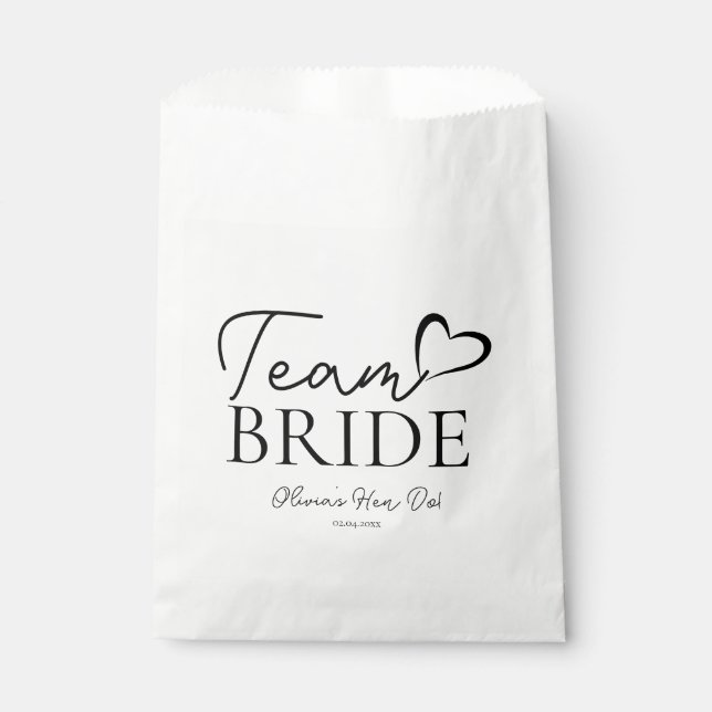 Sachets En Papier Sac Cadeau Équipe de la Mariée – Enterrement de Vi (Devant)