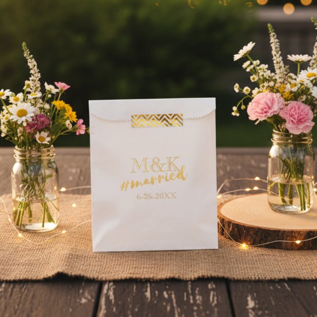 Sachets En Papier Sac Cadeau Mariage Faux Foil Hashtag (These hashtag bags are the perfect accessory for your country wedding)