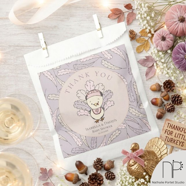 Sachets En Papier Sac Cadeau Merci Dinde Rose (Créateur téléchargé)