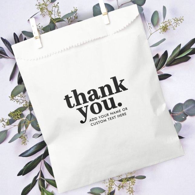 Sachets En Papier Sac Cadeau Merci | Rétro Noir et Blanc (Créateur téléchargé)