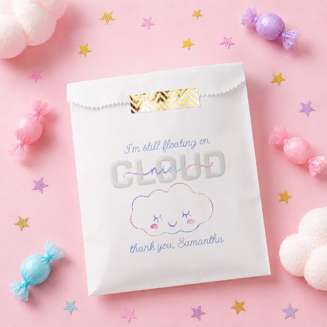 Sachets En Papier Sac Cadeau pour les 9 Ans de Cloud Nine – Ciel Pas (Pastel party favor bag)