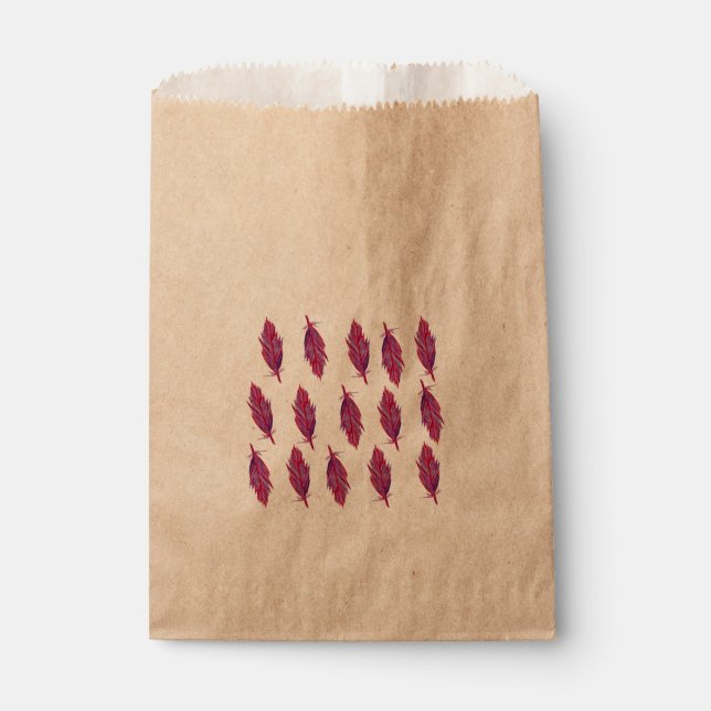 Sachets En Papier Sac d'aquarelle rouge rose Favor (Devant)