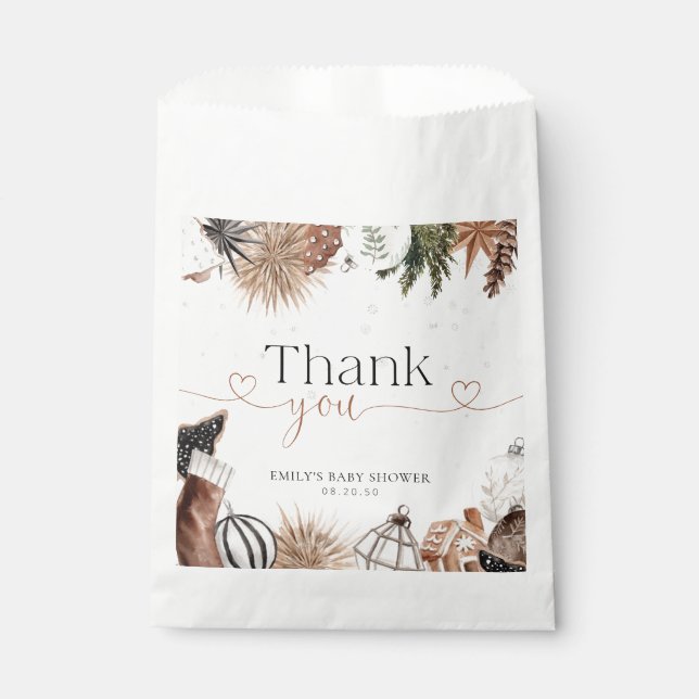 Sachets En Papier Sac de Baby shower de Noël confortable Favoriser (Devant)