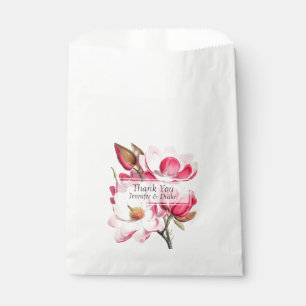 Sachets En Papier Sac de bonbons de mariage Magnolias roses