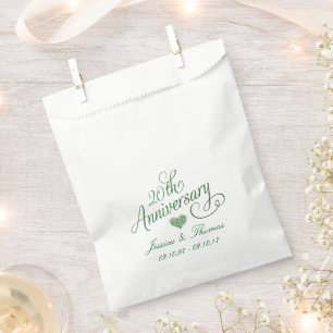 Sachets En Papier Sac de cadeau de 20e anniversaire de mariage Émera