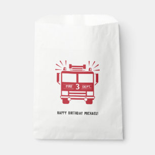 Sachets En Papier Sac de cadeau de pompe à incendie du camion de