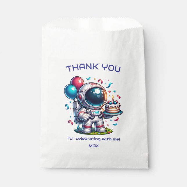 Sachets En Papier Sac de cadeaux d'anniversaire pour astronaute expl (Devant)