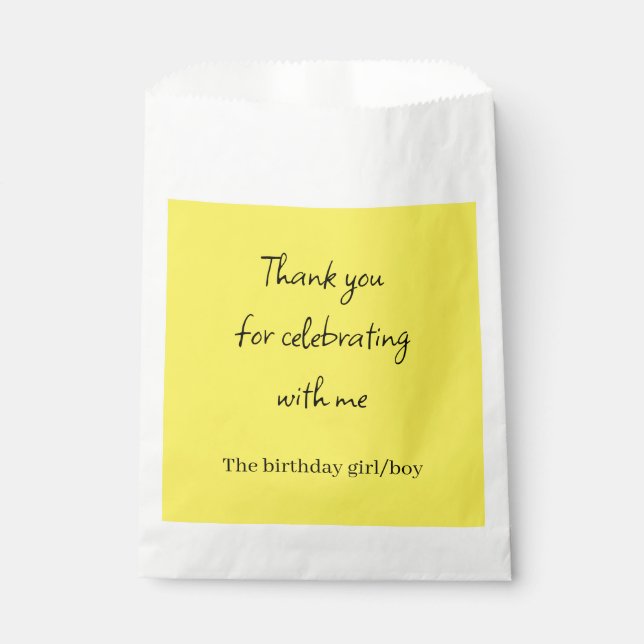 Sachets En Papier sac de faveur blanc et jaune (Devant)