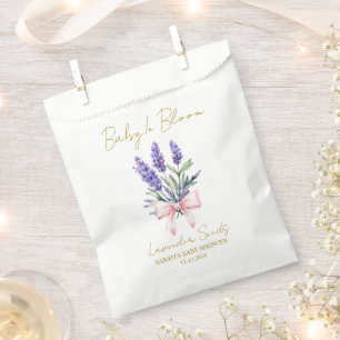 Sachets En Papier Sac de faveur de Baby Shower Bébé Ruban Rose Gra