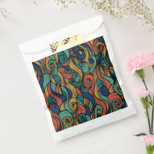Sachets En Papier Sac de faveur de boutique tourbillon paisley color
