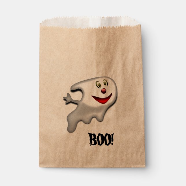 Sachets En Papier Sac de faveur de fantôme d'Halloween (Devant)