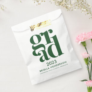 Sachets En Papier Sac de faveur de fête de graduation vert