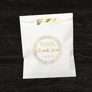 Sachets En Papier Sac de faveur de mariage à monogramme de couronne
