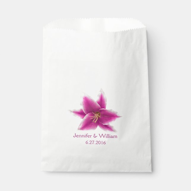 Sachets En Papier Sac de faveur de mariage de la Lily de Stargazer (Devant)