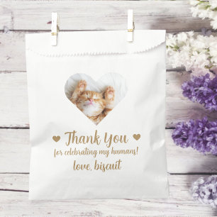 Sachets En Papier Sac de faveur de mariage photo de chat au cœur