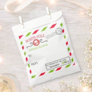 Sachets En Papier Sac de faveur en papier de Noël North Pole Express