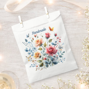 Sachets En Papier Sac de faveur fleurs aquarelle