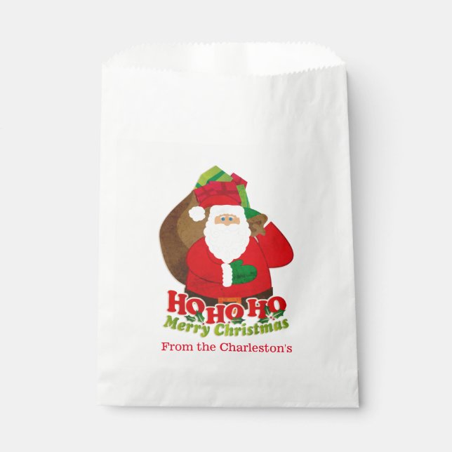 Sachets En Papier Sac de faveur personnalisé père Noël (Devant)