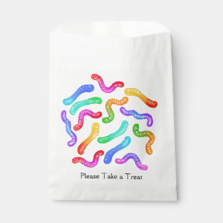 Sachets En Papier Sac de fête de vers de gomme colorés