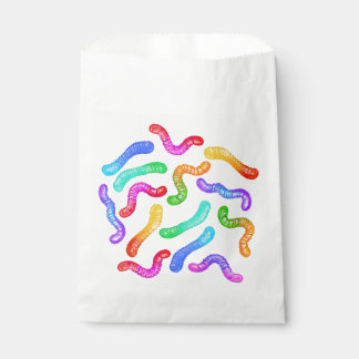 Sachets En Papier Sac de fête de vers de gomme colorés