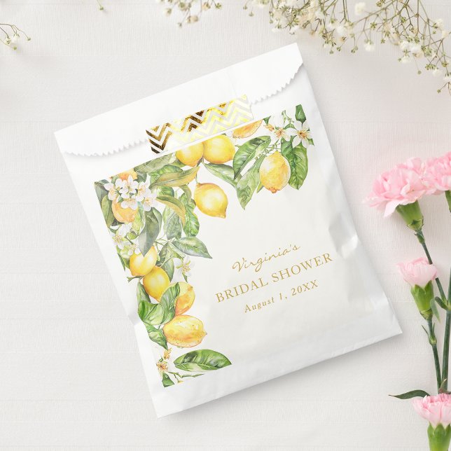 Sachets En Papier Sac de Fête des mariées Fleur de Citron Favoriser (Lemon Floral Watercolor Bridal Shower Favor Bag by Painted Paperie
)